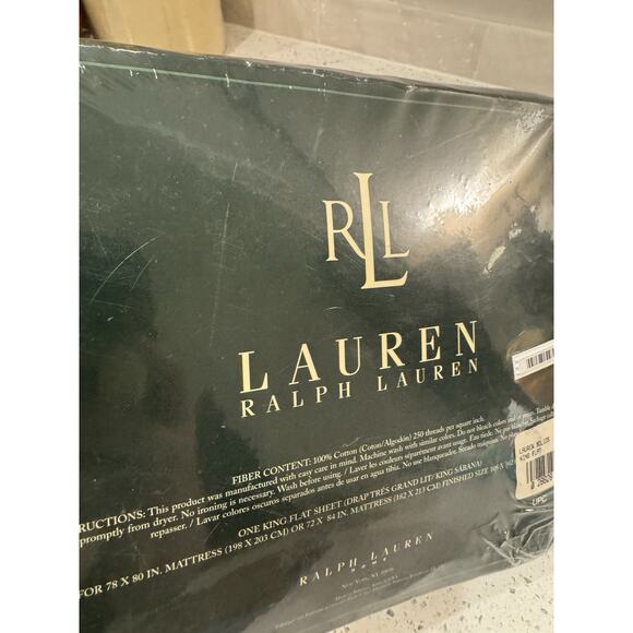 Lauren Ralph Lauren Vintage King Flat Sheet Honey Dew 72” X 84” NEW Sealed Rare - Picture 15 of 16